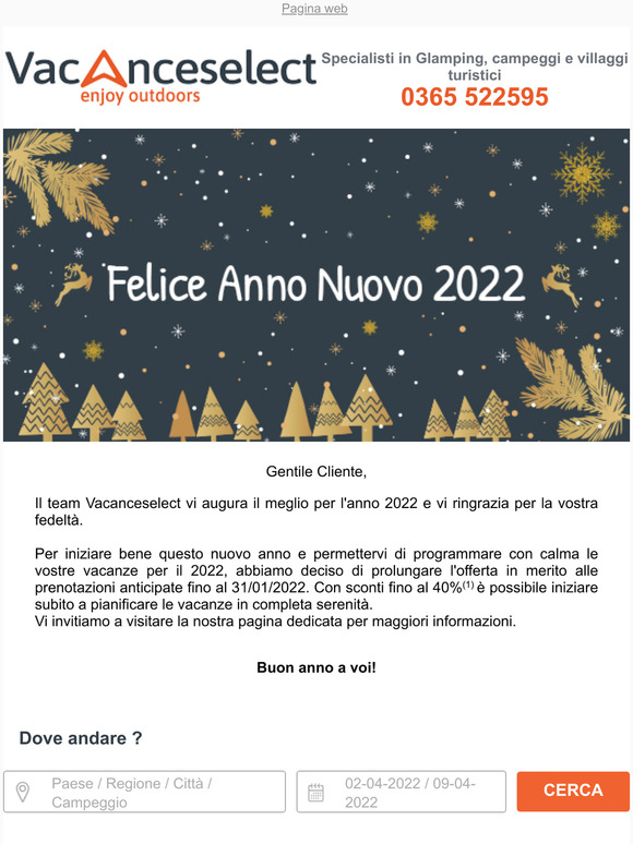 Vacanceselect vi augura un felice anno nuovo!