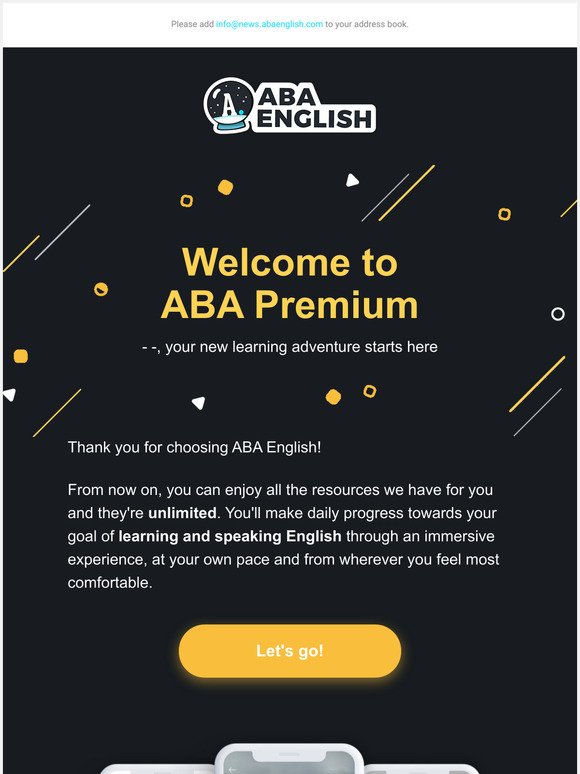 --welcome to ABA English Premium!