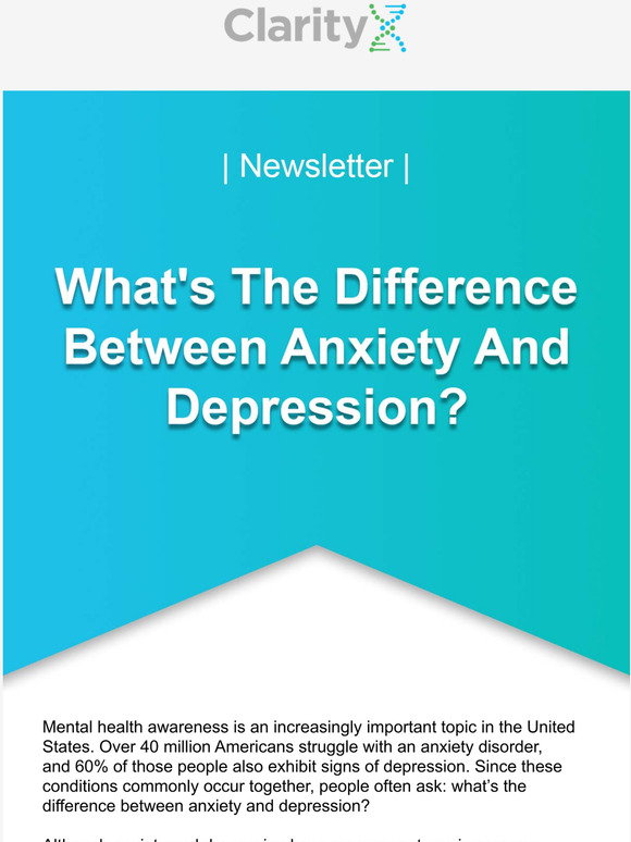 ClarityX: What's The Difference Between Anxiety And Depression? | Milled