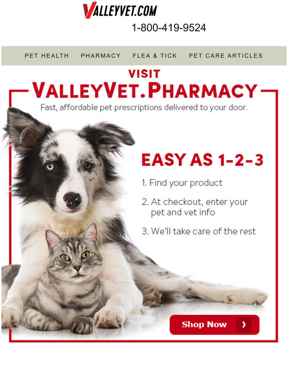 Valley Vet Supply Ordering Prescriptions? Easy as 1, 2, 3! Milled