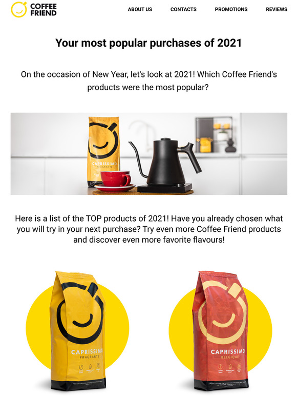 The most popular 2021 Coffee Friend's products