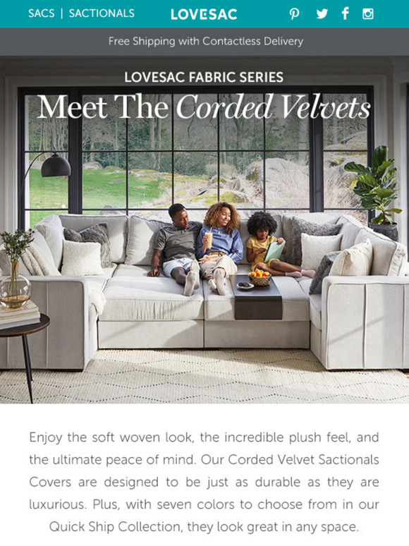 LoveSac The Lovesac Fabric Series Learn About Our Corded Velvets! Milled
