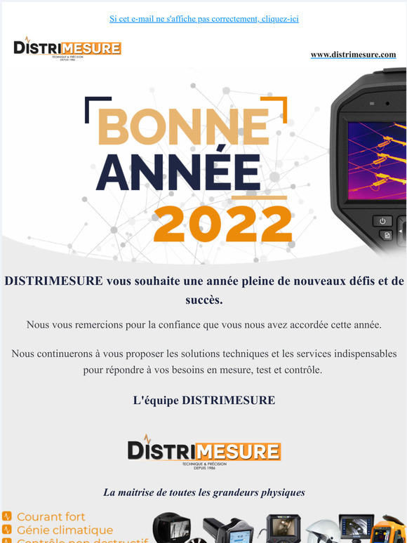 DISTRIMESURE - Toute l'quipe vous souhaite une bonne anne 2022 !