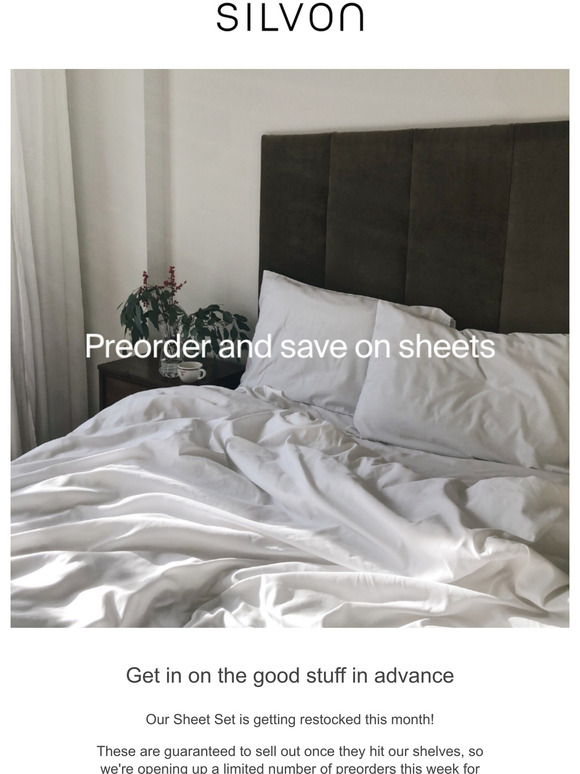 Silvon Preorder our Sheet Set and save Milled