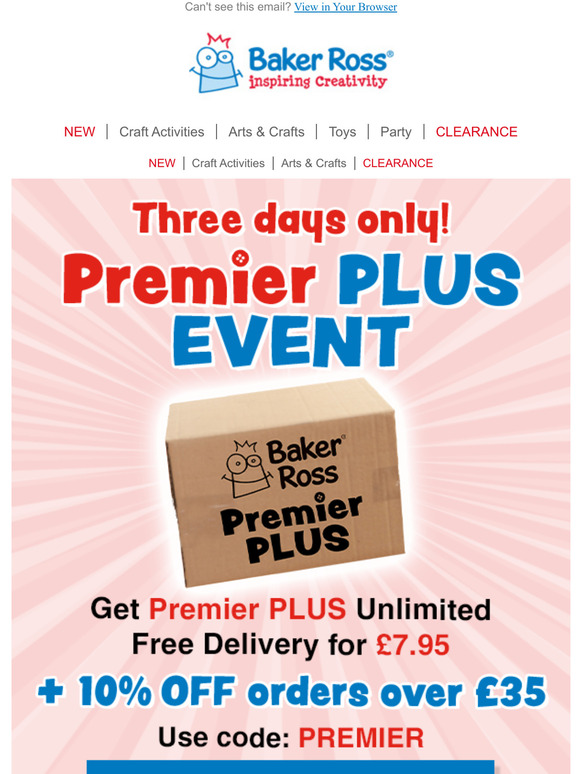 baker ross delivery code