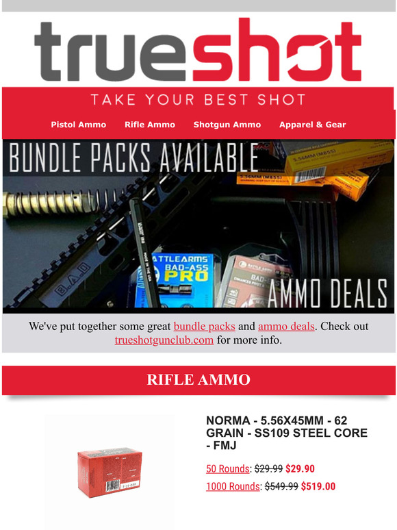 True Shot Gun Club True Shot Ammo Deals! Milled