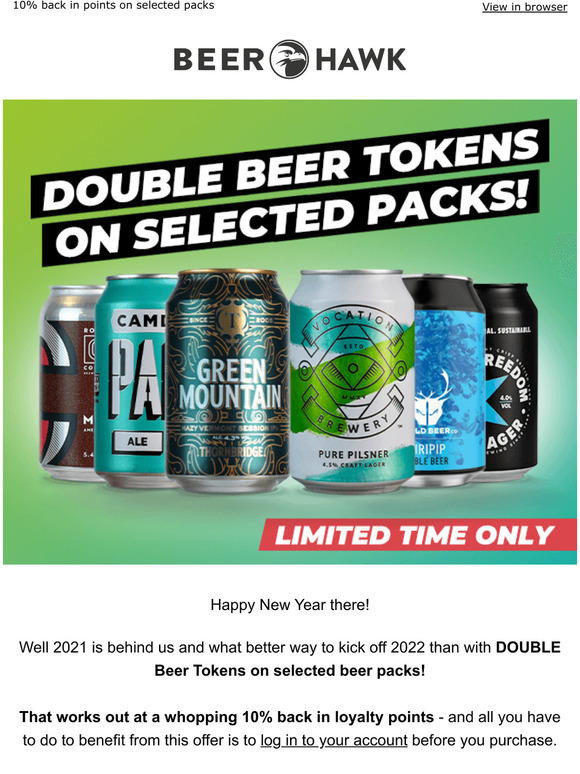 Beer Hawk DOUBLE Beer Tokens until Sunday! Milled