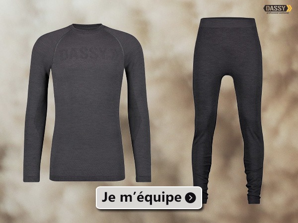Sous-vêtements thermiques en laine mérinos Dassy