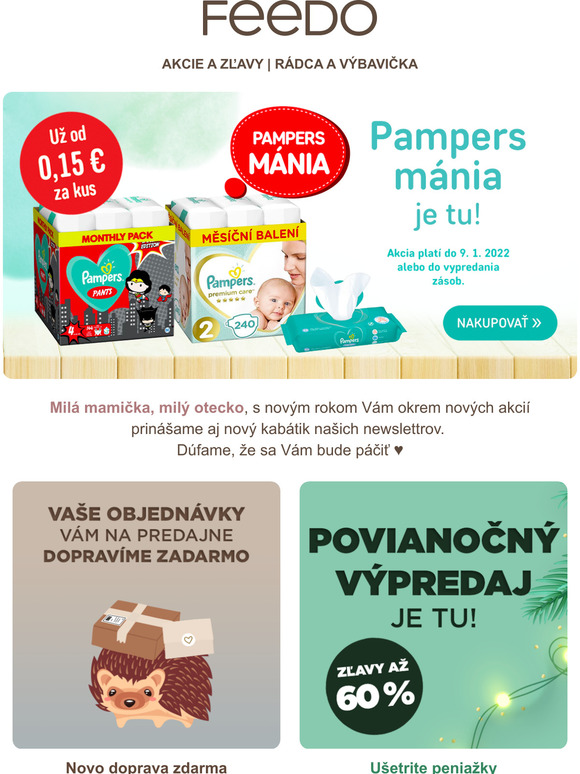 Pampers mnia teraz od 0,15 /ks
