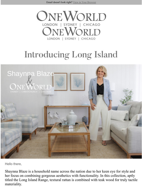 OneWorld Collection Introducing Shaynna Blaze Long Island Collection Milled