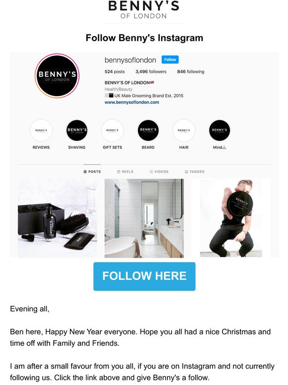 BENNY'S | Are You On Instagram?