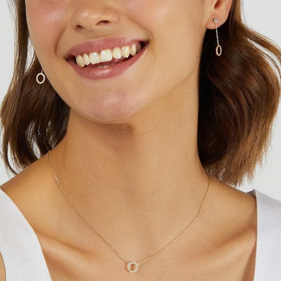 Orecchini pendenti Claire oro giallo e Cubic zirconia