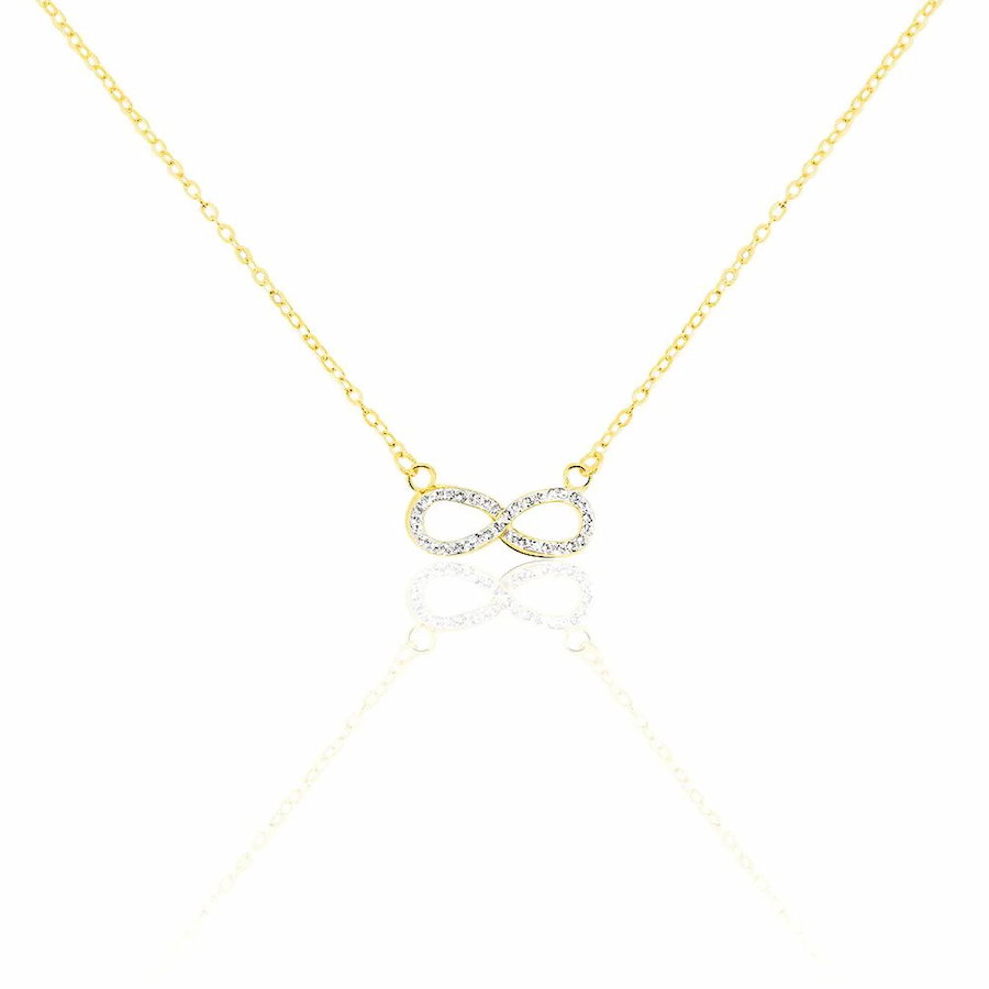 Girocollo Crystal Gold infinito in oro e cristalli