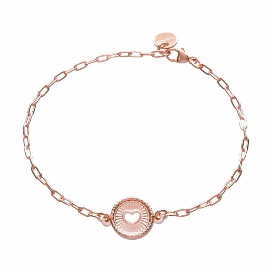 Bracciale Sunlife con charm cuore in bronzo rosato
