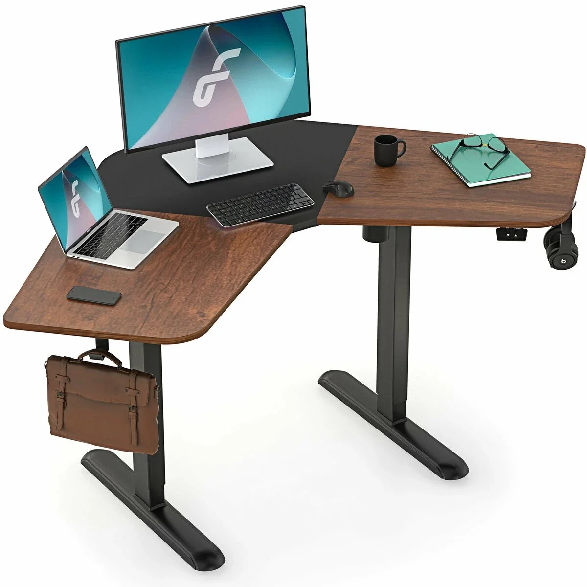 L-Shape Ergonomic Electric Corner Standing Desk 48” x 48” Inches