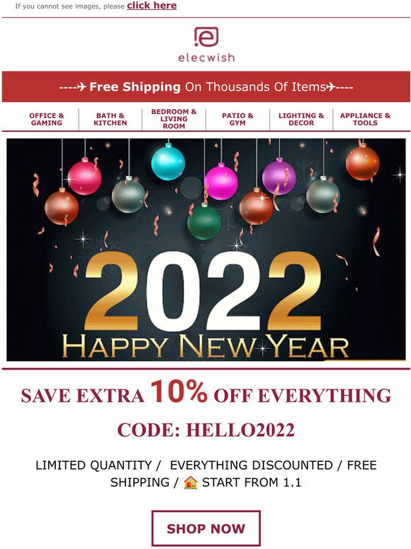 NEW YEAR -- START BY SAVING EXTRA 10% OFF EVERYTHING 