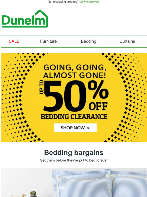 Dunelm Bedding clearance up to 50 off Milled
