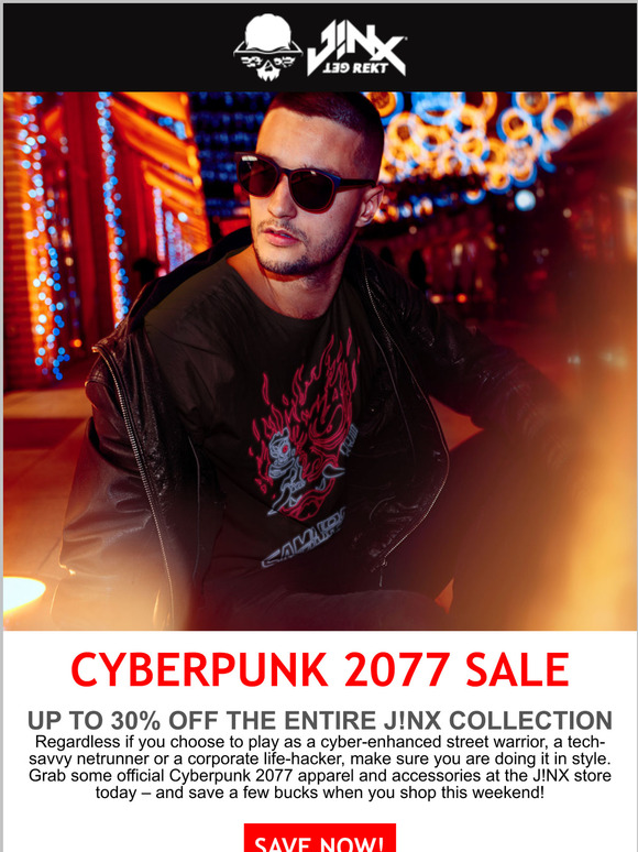Save up to 30% Off Cyberpunk 2077 @ J!NX
