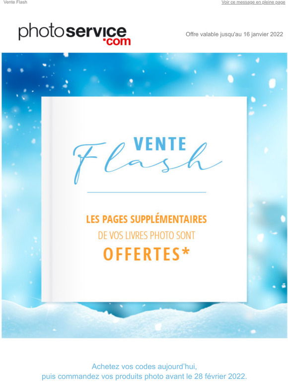 Vente Flash :  les pages supplmentaires offertes
