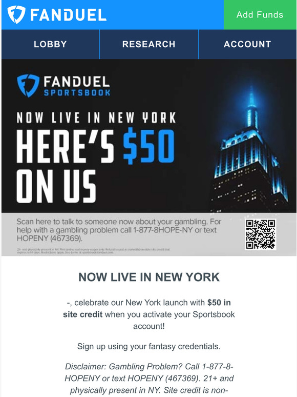 FanDuel Sportsbook on X: $50 → $5K 