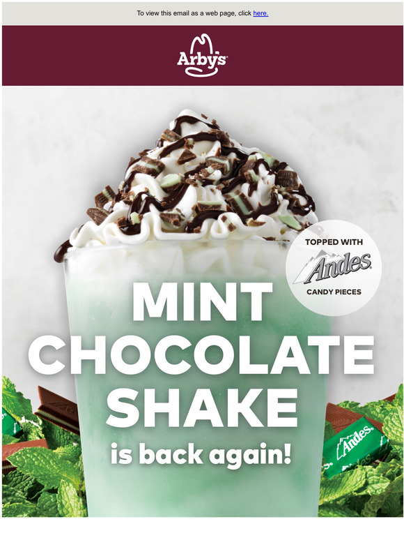 Arby's Mint Chocolate Shake has returned! Milled