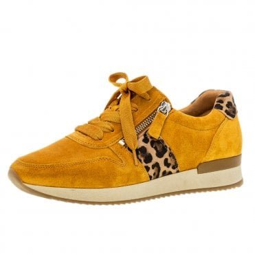 Lulea Lace Up Leather Sneakers in Mango