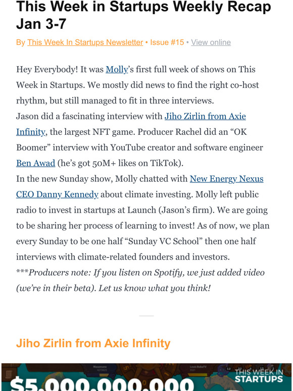 This Week in Startups Weekly Recap Jan 3-7
