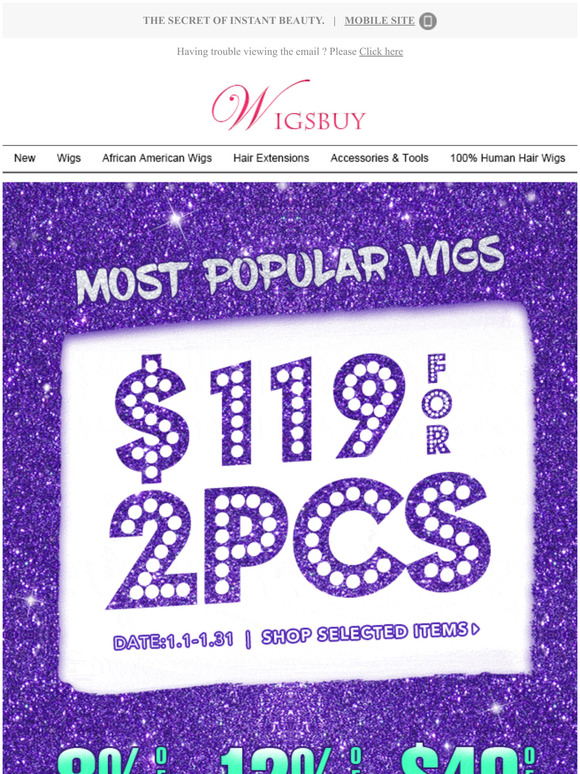 Most Popular Wigs, $119 For 2Pcs