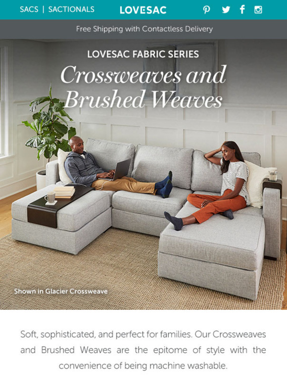 LoveSac The Fabric Series Crossweaves and Brushed Weaves. Milled