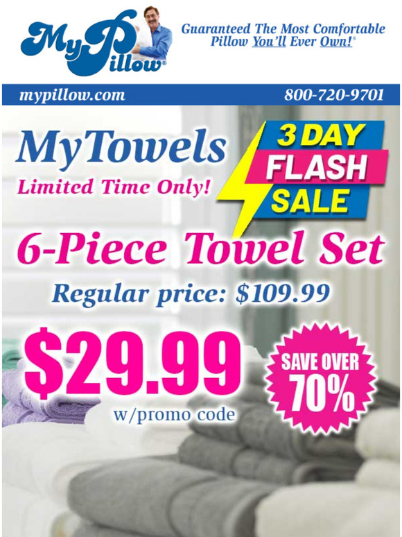 MyPillow Towel 6 Pack - Ocean Blue