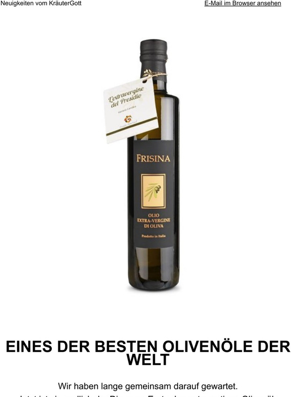 Die neue Ernte ist da - Olio FRISINA aus Kalabrien