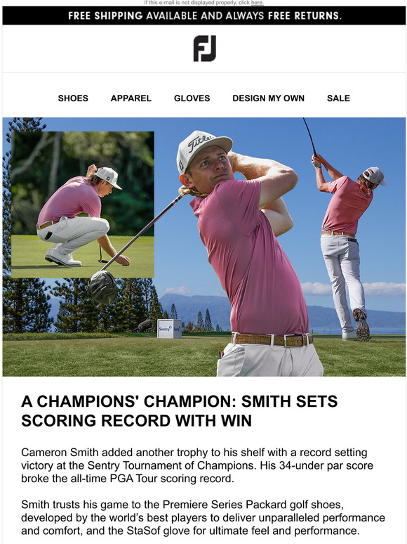 FootJoy FJ Wins You Win Cameron Smith Makes History in Hawaii Milled