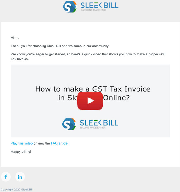 Welcome: Let's make your first GST Tax Invoice