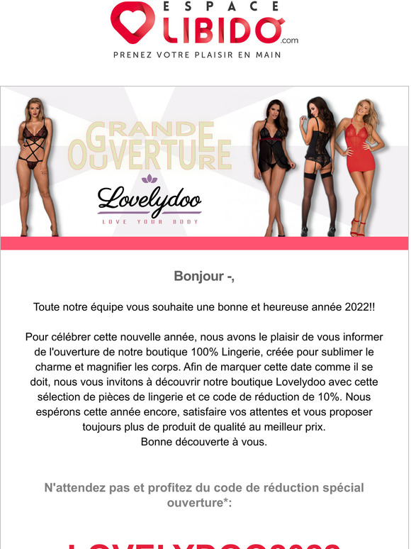Ouverture de notre boutique 100% lingerie !