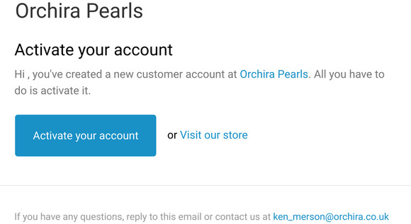 Customer account activation