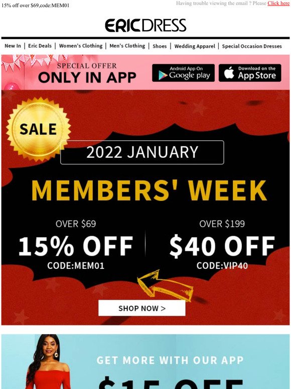Ericdress January members' Week Sale