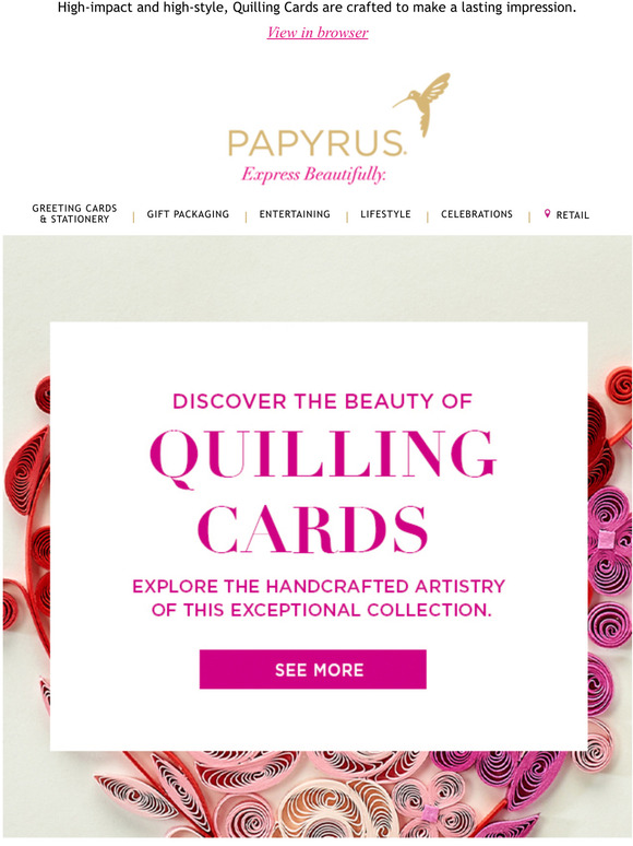 Papyrus These Quilling Cards are oneofakind. Milled