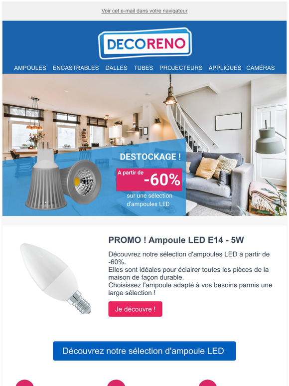 DESTOCKAGE : Vos ampoules LED  partir de -60%
