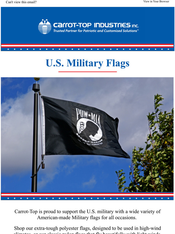 Military Flags and Banners from CarrotTop Milled
