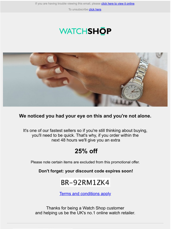 watch shop discount