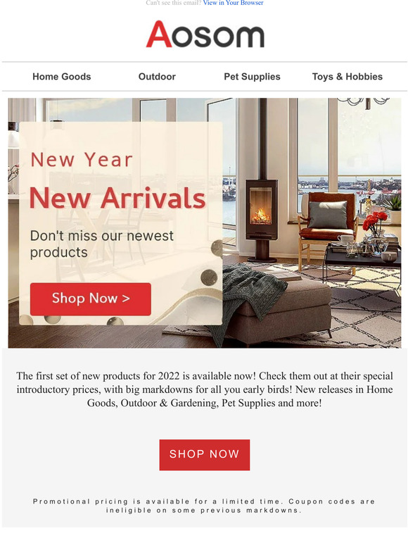 Aosom New Year, New Arrivals! Great deals on our brand new 2022