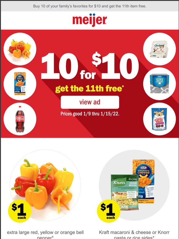 Meijer 10 for 10 is Back Mix or Match Your Favorites Milled