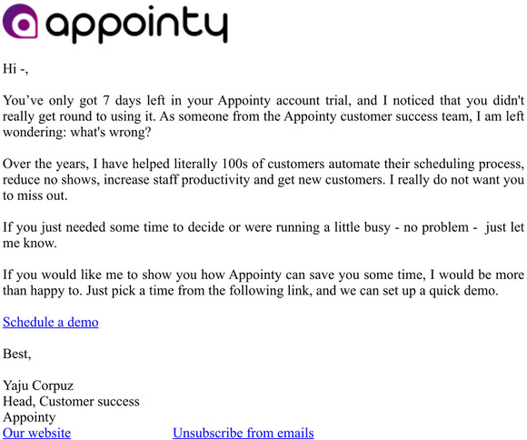 You are halfway through your Appointy trial!