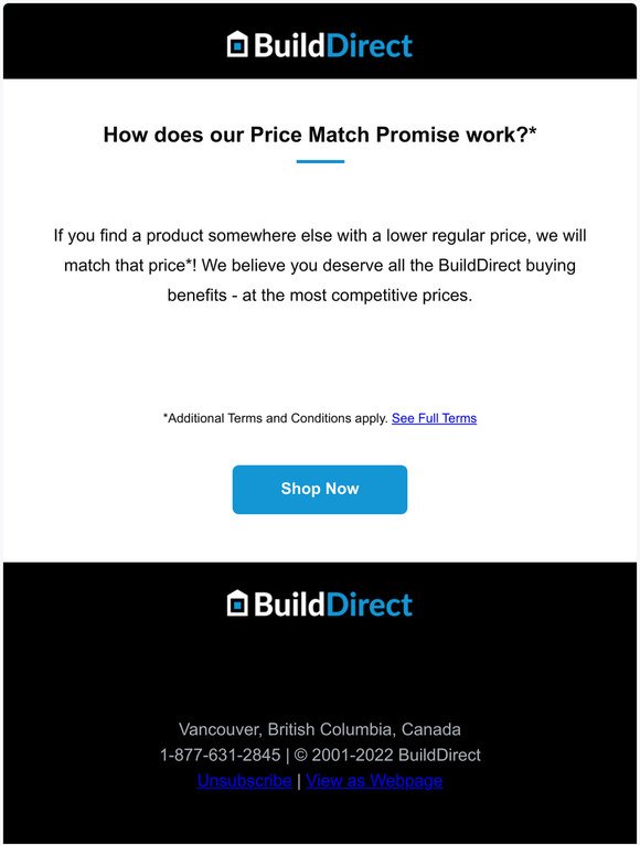 BuildDirect Promises are worth their weight in flooring