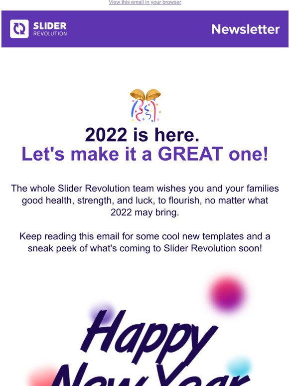  A blessed 2022 from the Slider Revolution team!