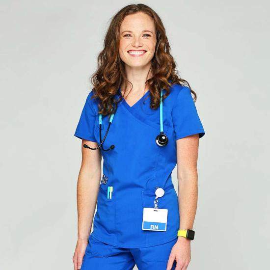 Scrubology Core Women's Mock Wrap Scrub Top