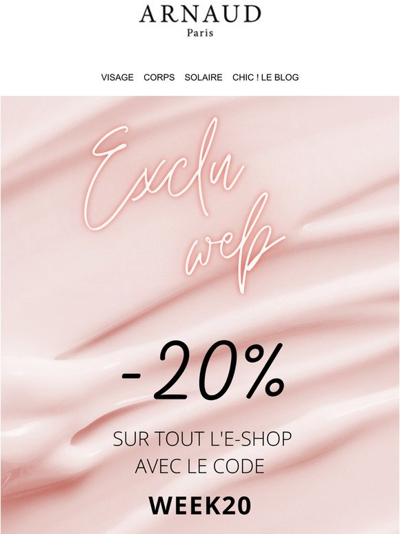 EXCLU WEB : -20% sur toute la boutique en ligne !