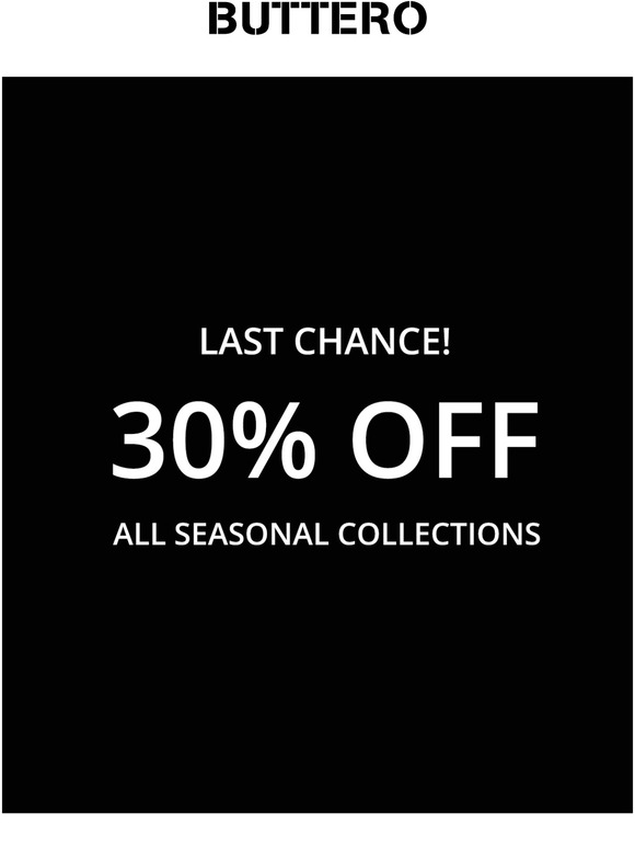 Don't miss out. Sale must end soon! 30% off