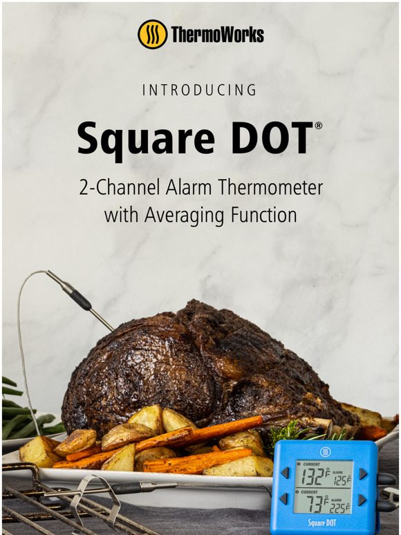 ThermoWorks New! Square DOT Cooking Alarm Thermometer Milled