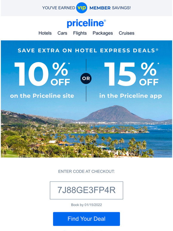Priceline Choose your savings! Hotel coupon inside Milled